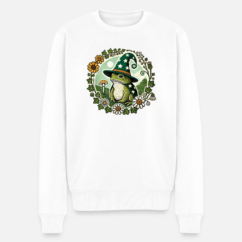 Toad Wizard - Men's Premium Organic Jumper - white