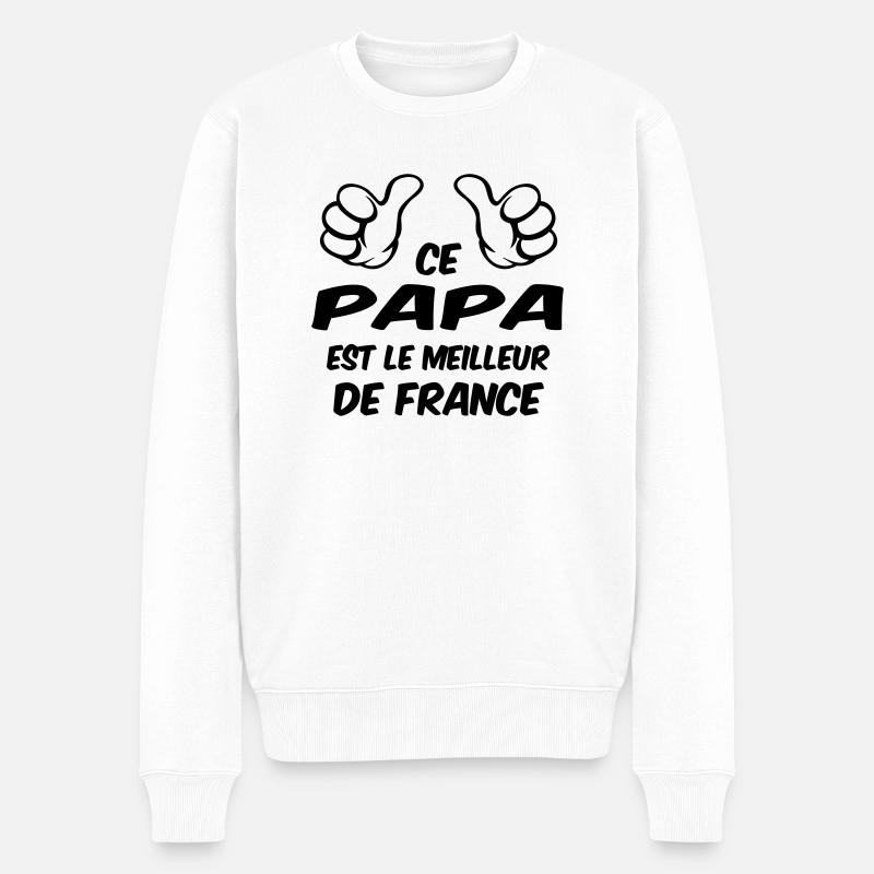 Meilleur Papa de france - Pull Premium bio Homme - blanc
