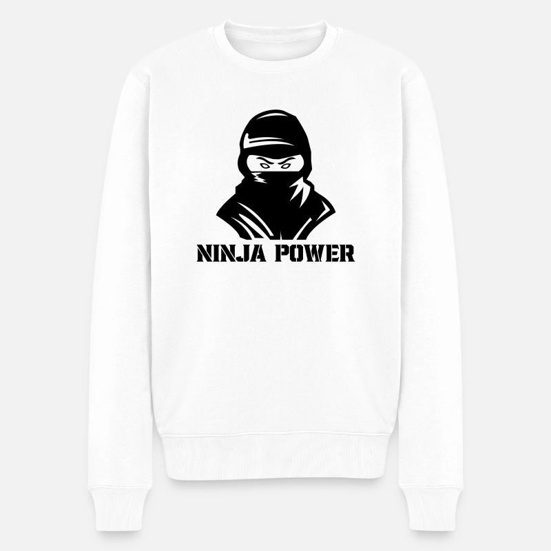 ninja power - Männer Premium Bio Pullover - Weiß