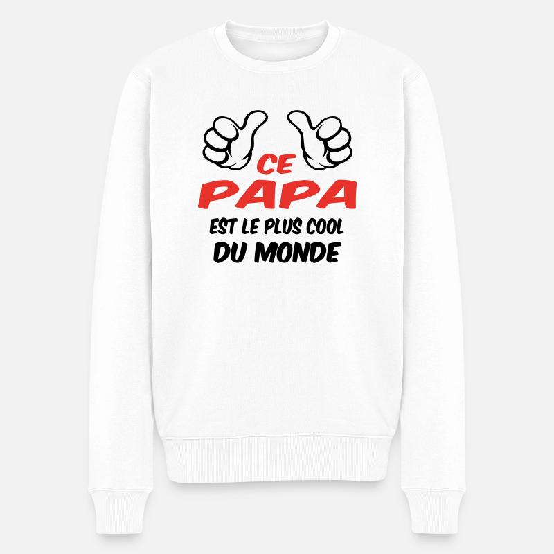 BESTER VATER - Männer Premium Bio Pullover - Weiß