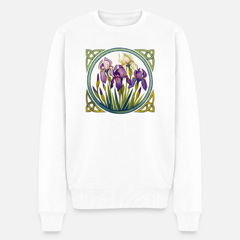 Schwertlilien - Männer Premium Bio Pullover - Weiß