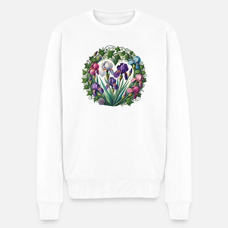 Schwertlilien - Männer Premium Bio Pullover - Weiß