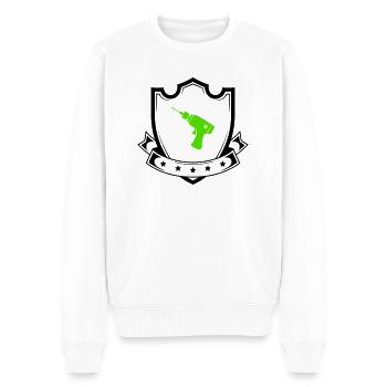 bohrmaschine wappen - Männer Premium Bio Pullover - Weiß - Vorne - Thijin (182cm)