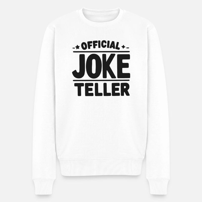 Offizieller Witzerzähler - Männer Premium Bio Pullover - Weiß