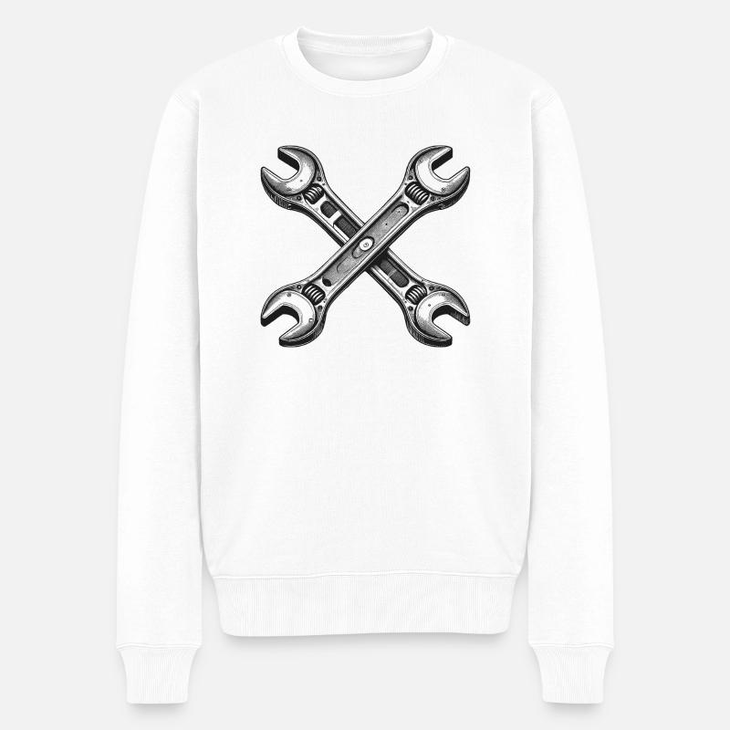 Maulschlüssel - Männer Premium Bio Pullover - Weiß