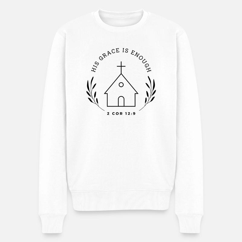 Sa grâce suffit - Pull Premium bio Homme - blanc