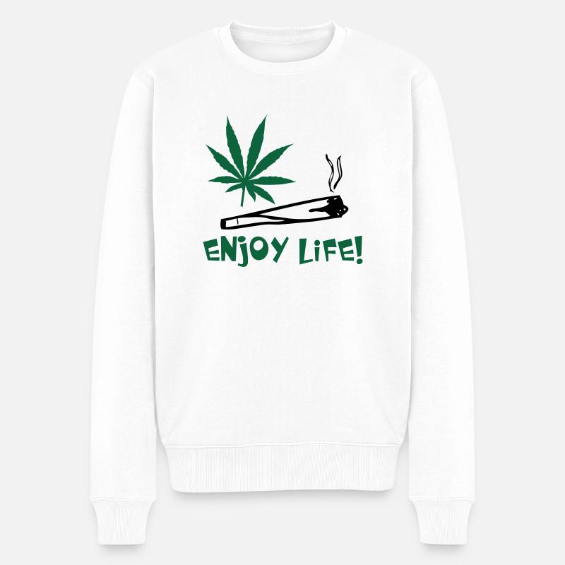 enjoylife © - Männer Premium Bio Pullover - Weiß