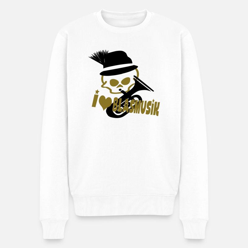 i love blasmusik - Männer Premium Bio Pullover - Weiß