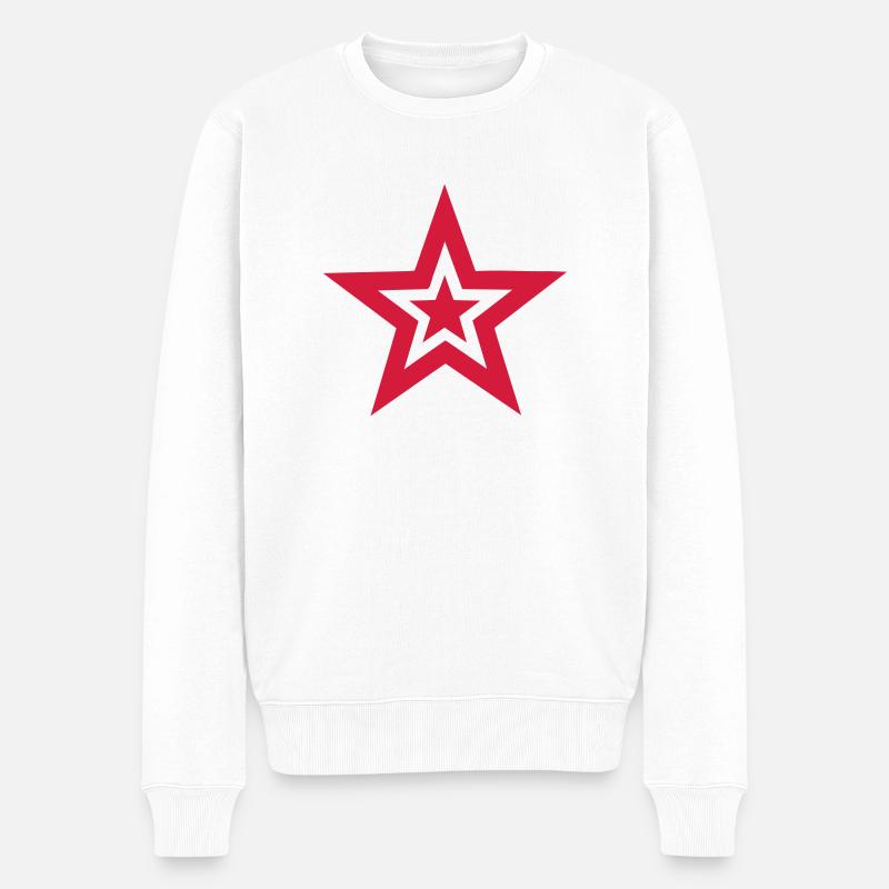 Stern - Männer Premium Bio Pullover - Weiß