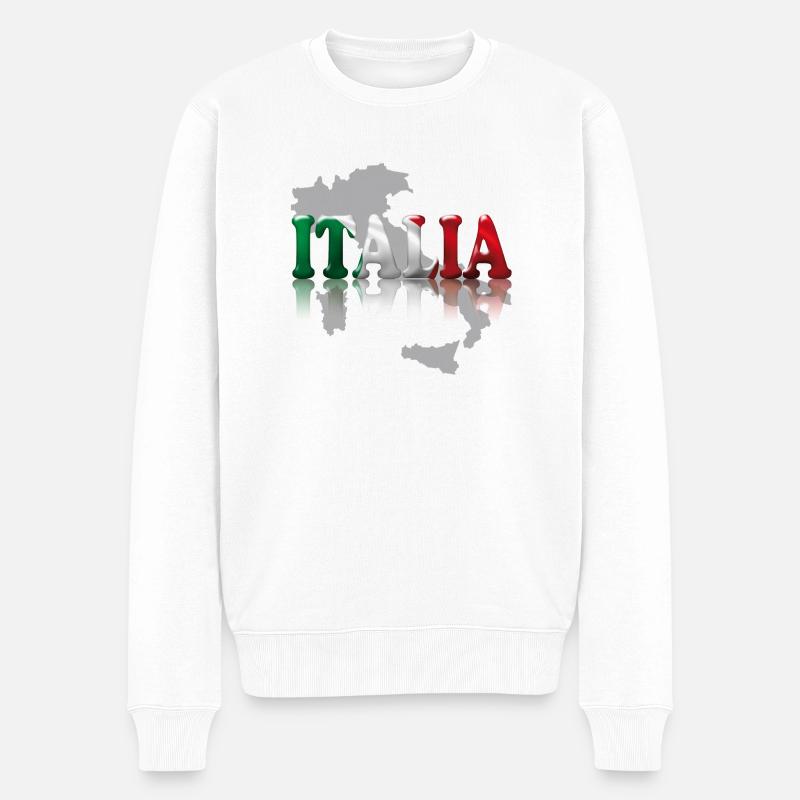 italien2 - Männer Premium Bio Pullover - Weiß