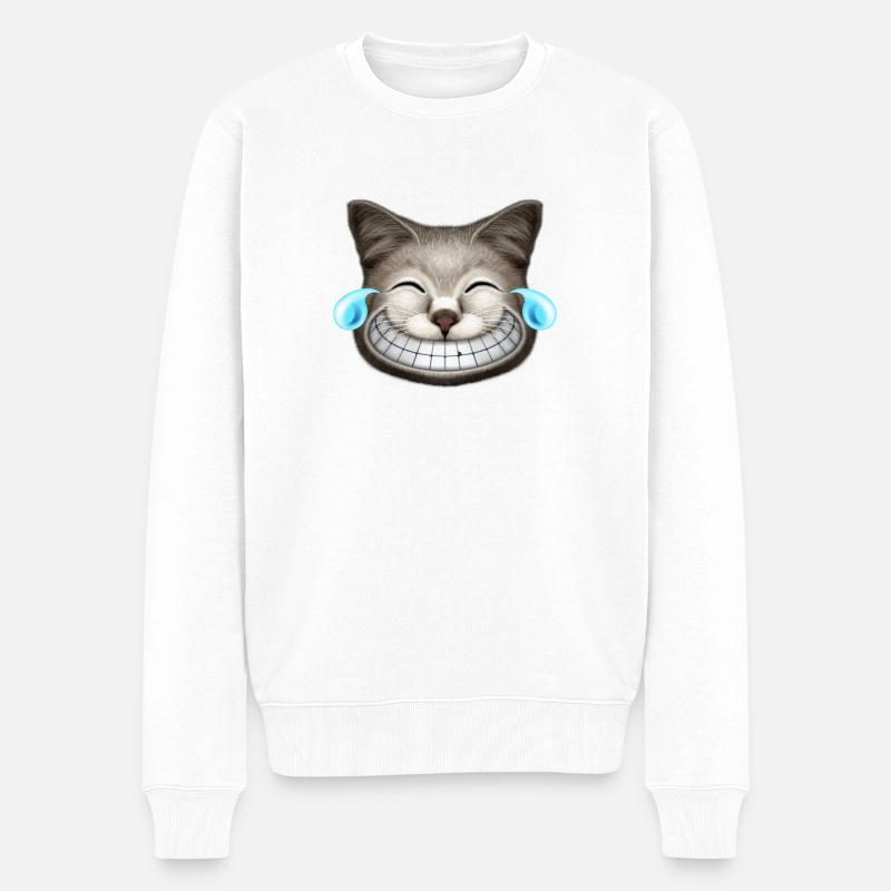 EMOTIONS CATBURST LAUGHIN - Pull Premium bio Homme - blanc