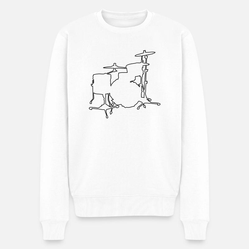 Batteries Silhouette - Pull Premium bio Homme - blanc