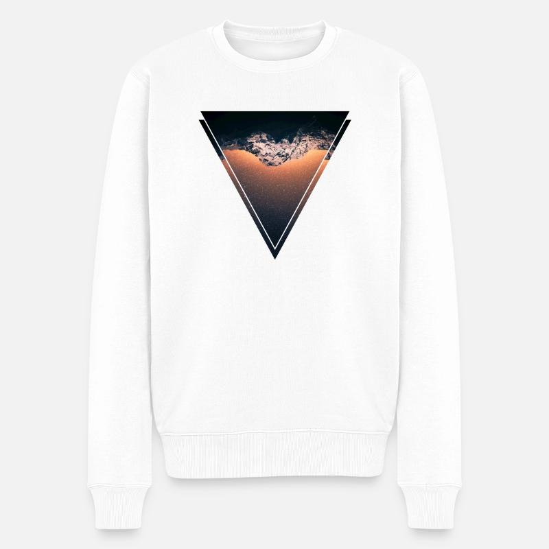 Berge Dreieck - Männer Premium Bio Pullover - Weiß