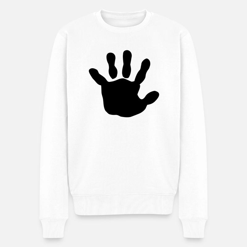 Baby - Hand - Babyhand - Männer Premium Bio Pullover - Weiß