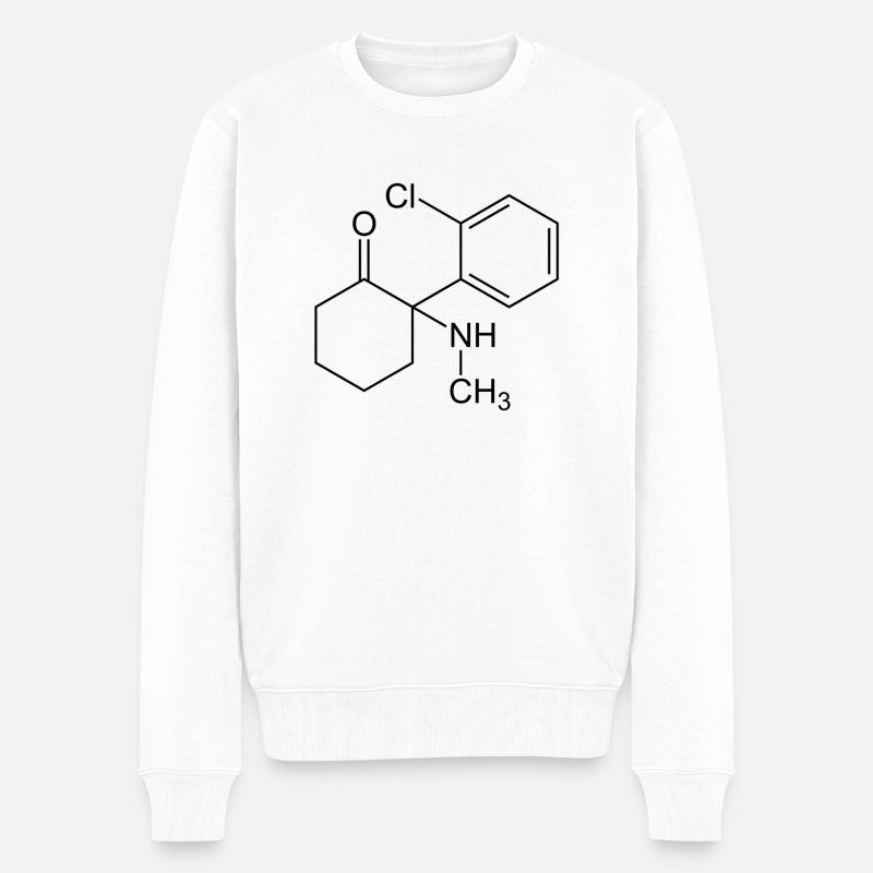 Formule structurelle de kétamine - Pull Premium bio Homme - blanc