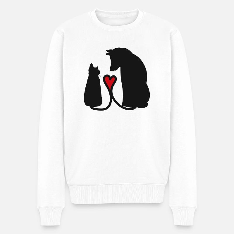 Chien et chat - Pull Premium bio Homme - blanc