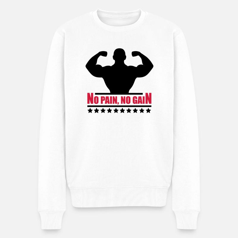 pain_gain_c2 - Pull Premium bio Homme - blanc