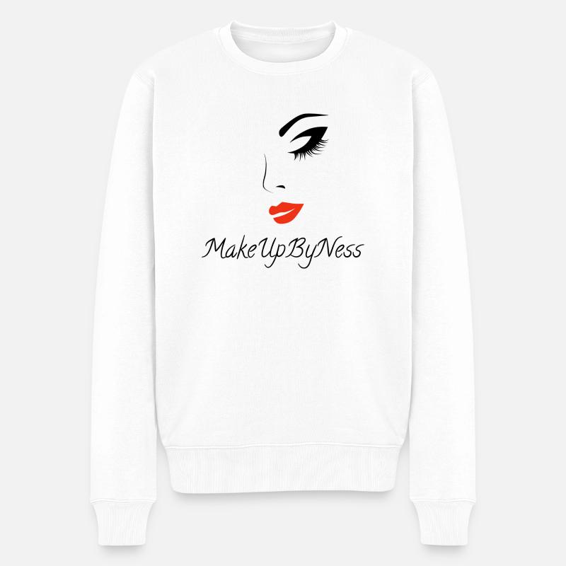 MakeUpByNess - Männer Premium Bio Pullover - Weiß