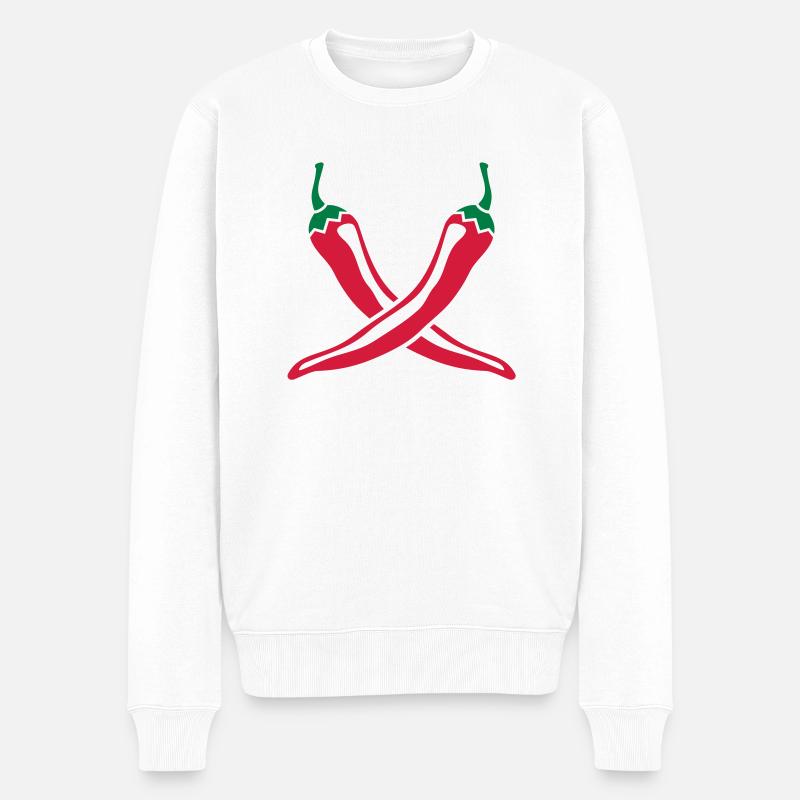 Chili - Männer Premium Bio Pullover - Weiß