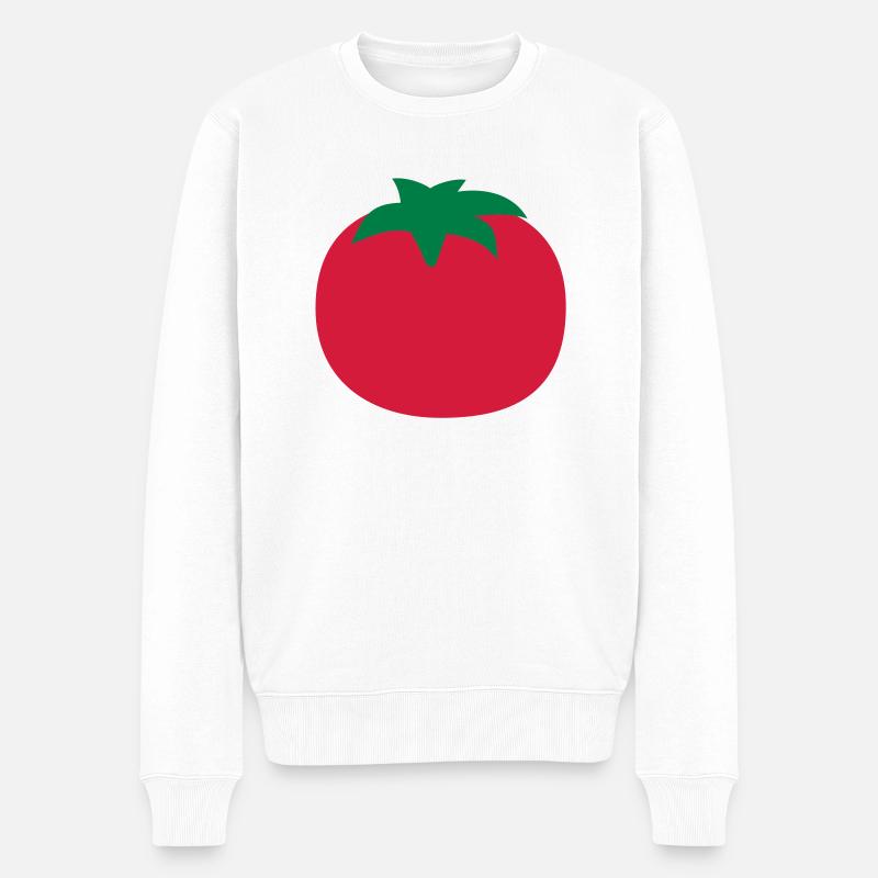 Tomate - Männer Premium Bio Pullover - Weiß