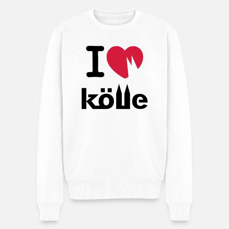 I love Kölle - Männer Premium Bio Pullover - Weiß