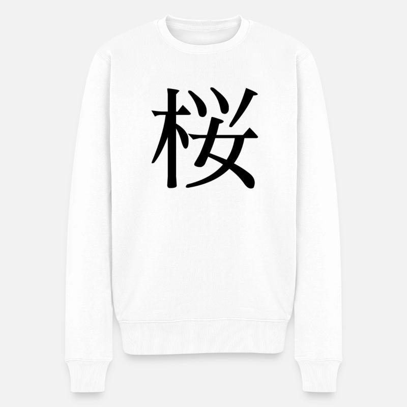 Japanisch - Männer Premium Bio Pullover - Weiß
