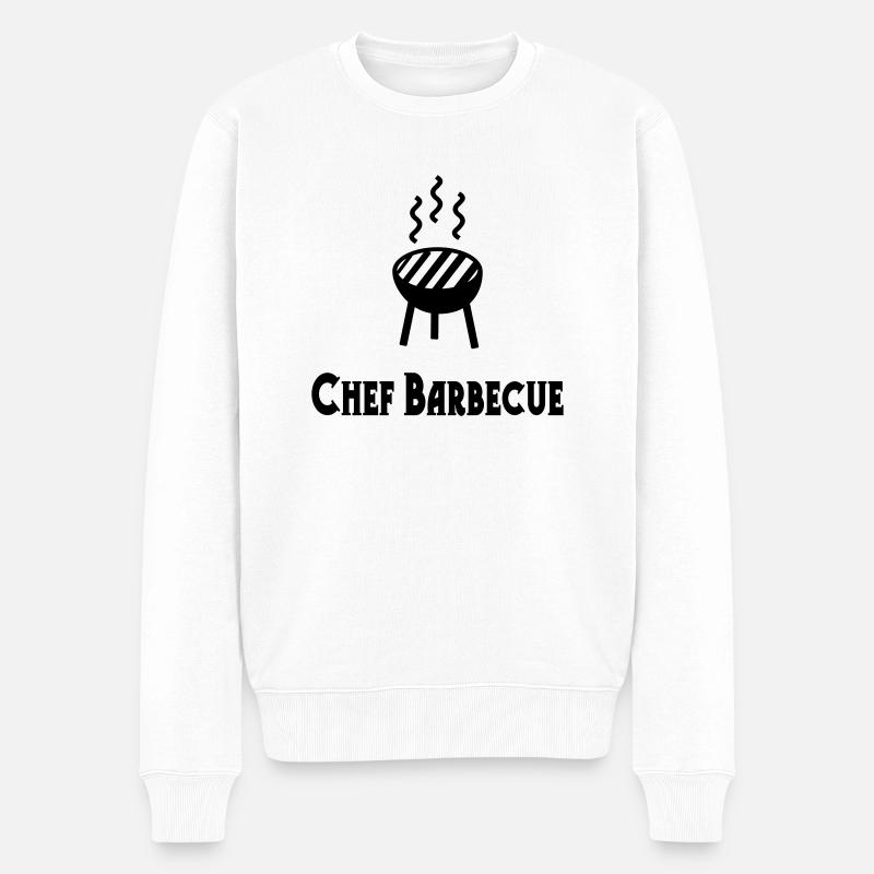 Chef Barbecue - Männer Premium Bio Pullover - Weiß