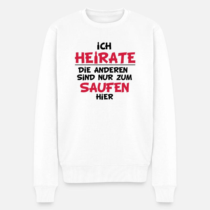 ich_heirate02 - Männer Premium Bio Pullover - Weiß