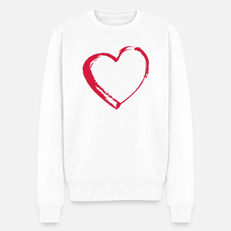 Graffiti Herz; Heart - Männer Premium Bio Pullover - Weiß