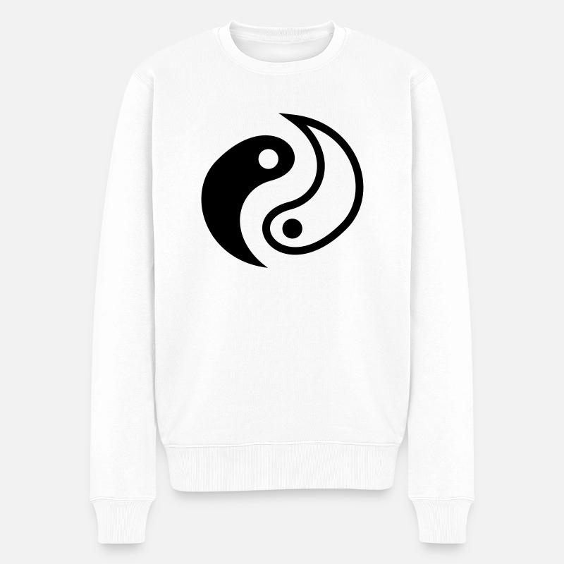 Yin Yang Abstrakt - Pull Premium bio Homme - blanc