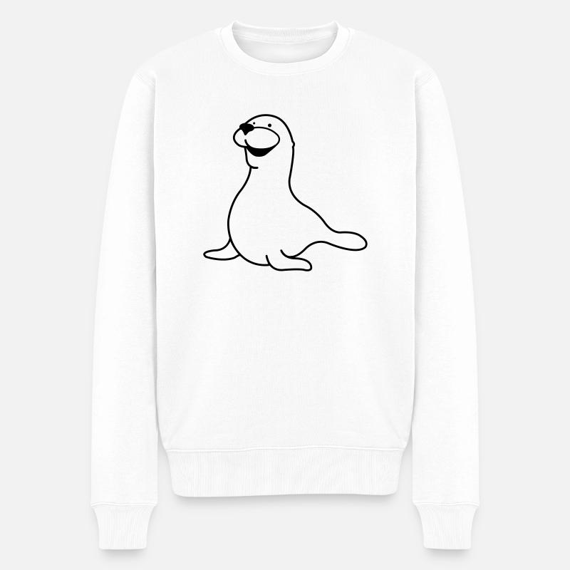 seehund_01 - Pull Premium bio Homme - blanc