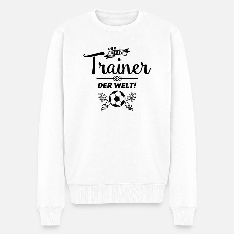 der beste trainer - Männer Premium Bio Pullover - Weiß