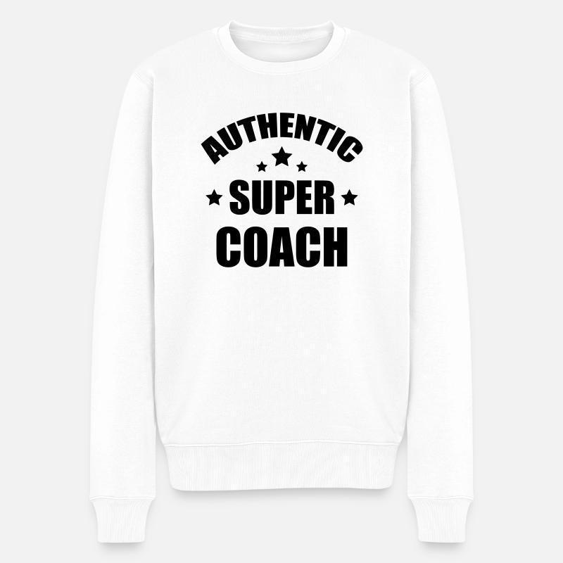 Coach / Coaching / Entraineur / Sport - Pull Premium bio Homme - blanc