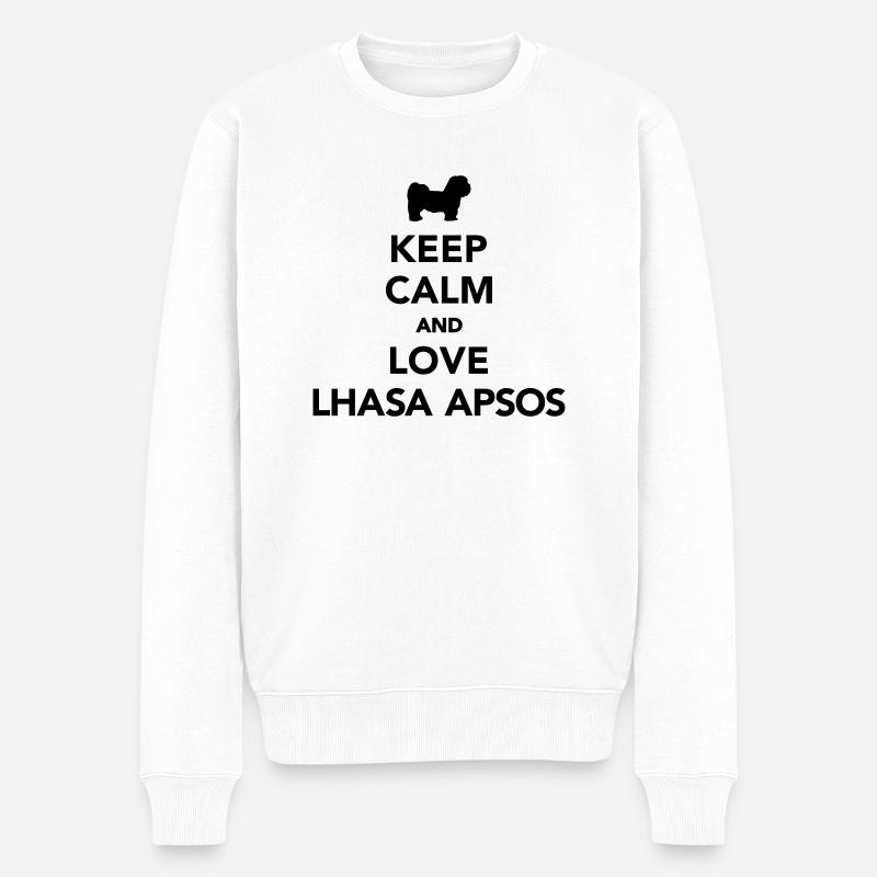 Lhasa Apso - Männer Premium Bio Pullover - Weiß