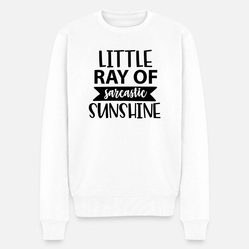 little ray of sarcastic sunshine - Männer Premium Bio Pullover - Weiß