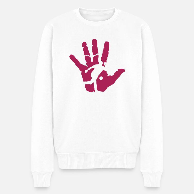 main bowling - Pull Premium bio Homme - blanc