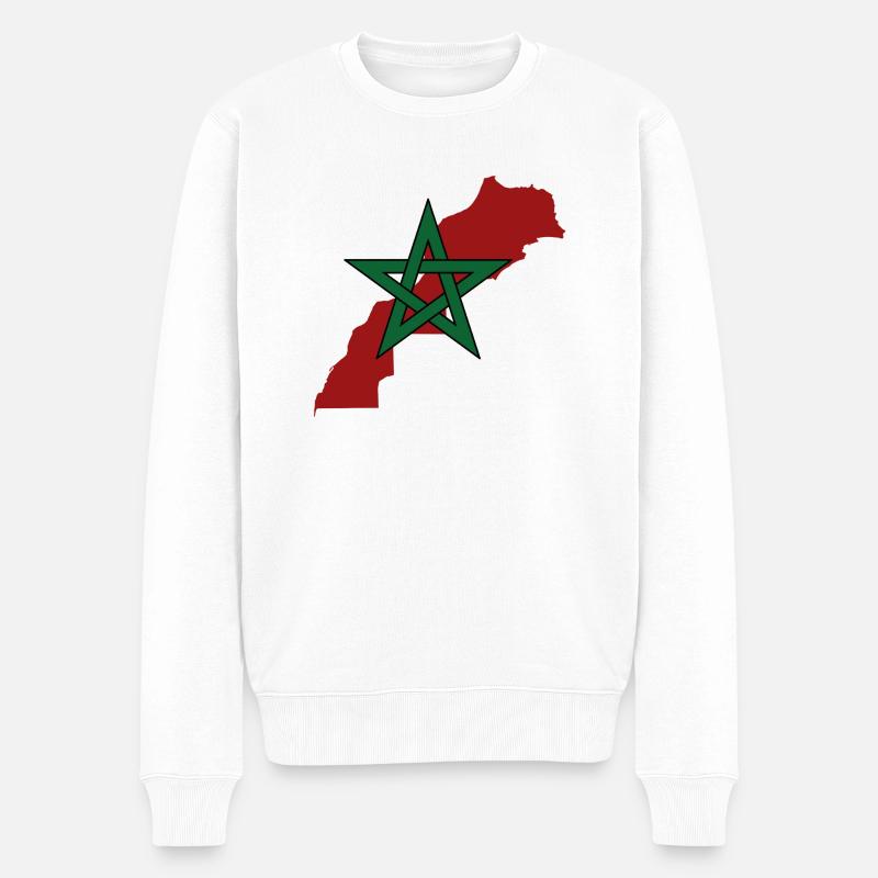 Marokko - Männer Premium Bio Pullover - Weiß