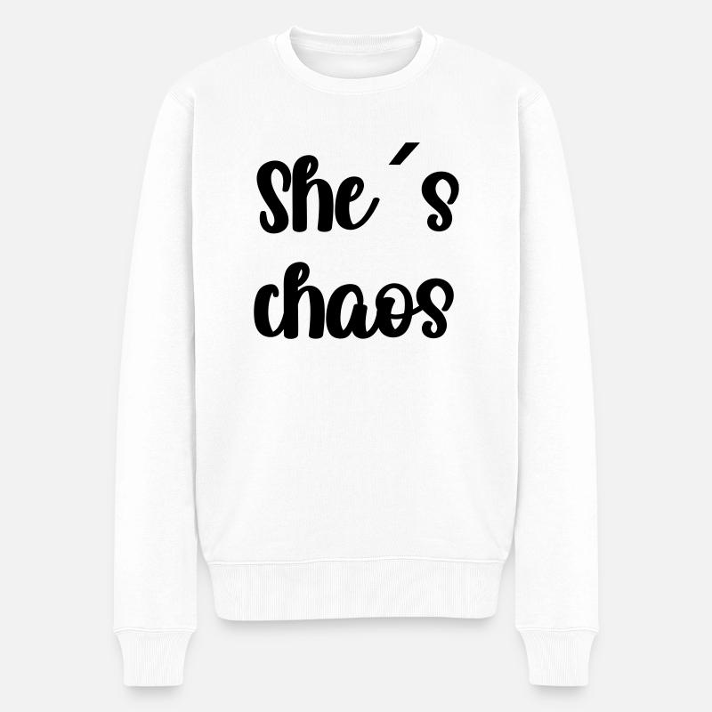 She s´chaos - Männer Premium Bio Pullover - Weiß