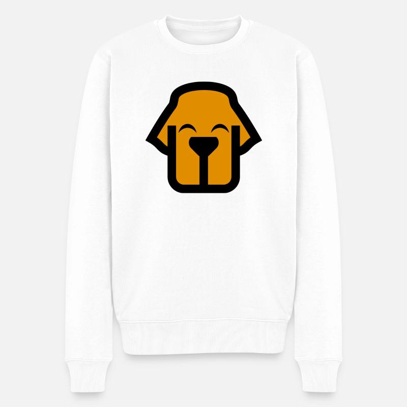 Hundegesicht Comic Logo - Männer Premium Bio Pullover - Weiß