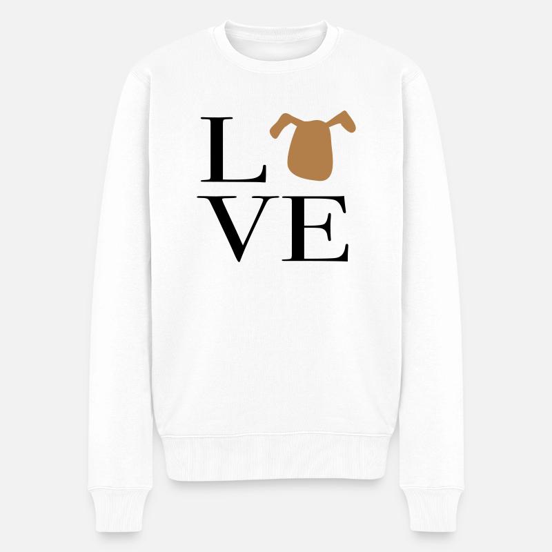 Ich liebe Hunde - Männer Premium Bio Pullover - Weiß