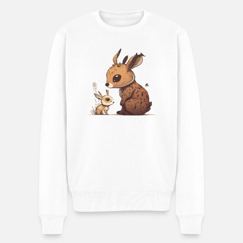 Maman et bébé lapin - Pull Premium bio Homme - blanc