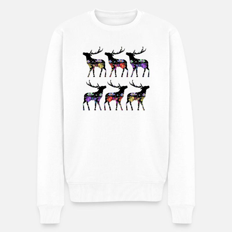 Cerf - Pull Premium bio Homme - blanc