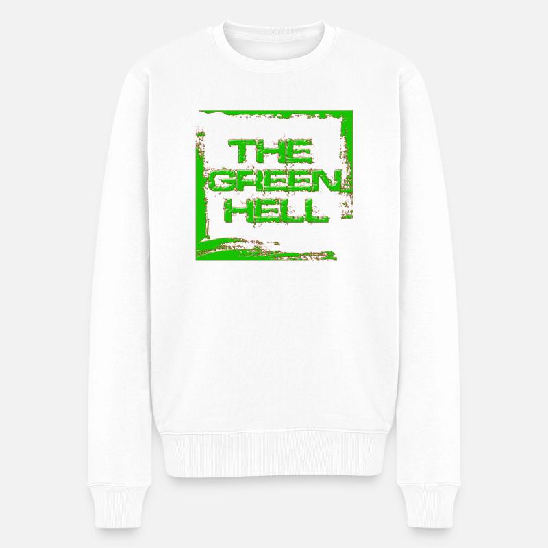 Green Hell - Männer Premium Bio Pullover - Weiß