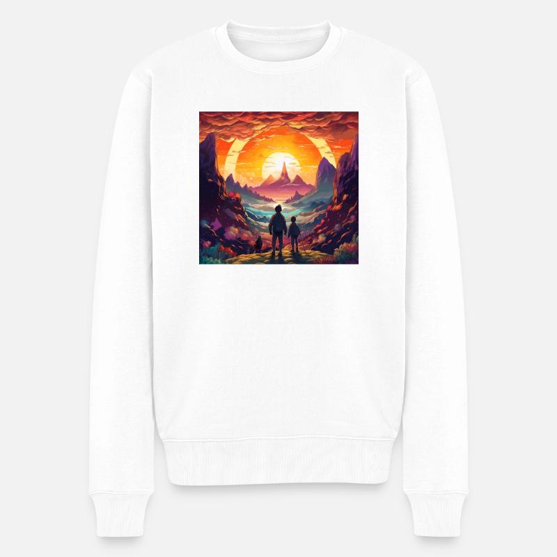 Magische Reise - Männer Premium Bio Pullover - Weiß