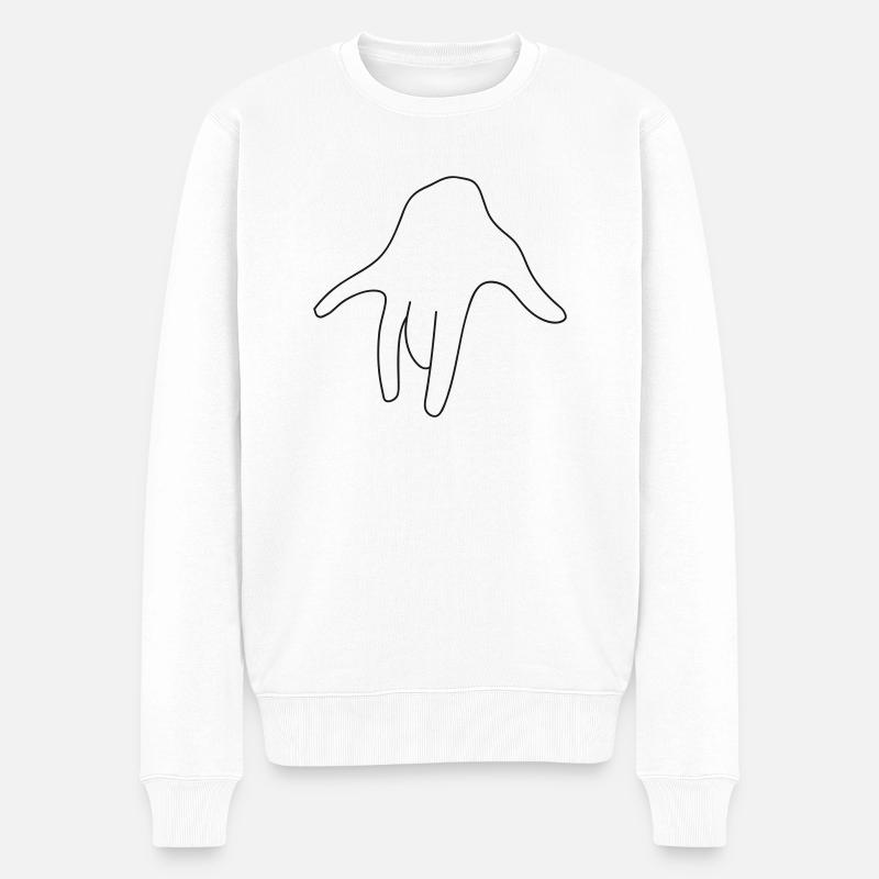 fingern 1 - Männer Premium Bio Pullover - Weiß