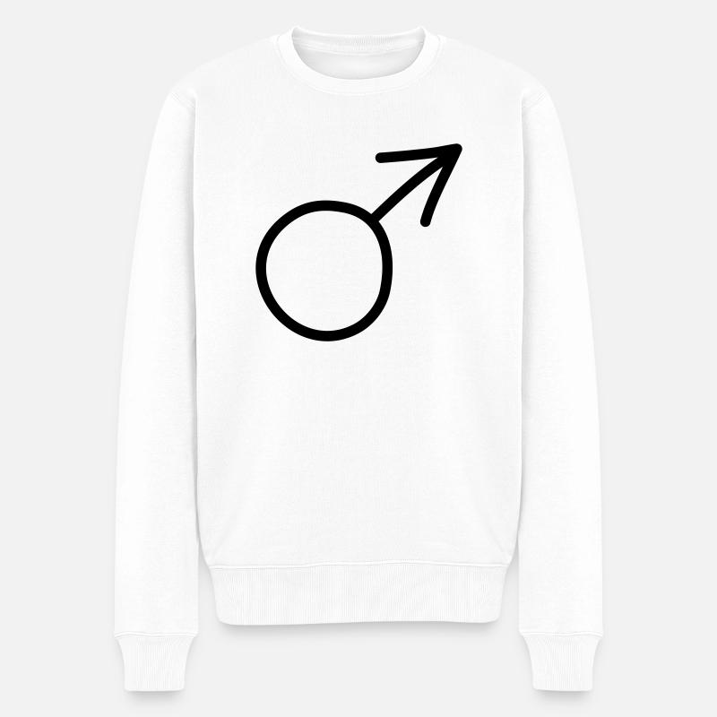 maennlich 1 - Männer Premium Bio Pullover - Weiß