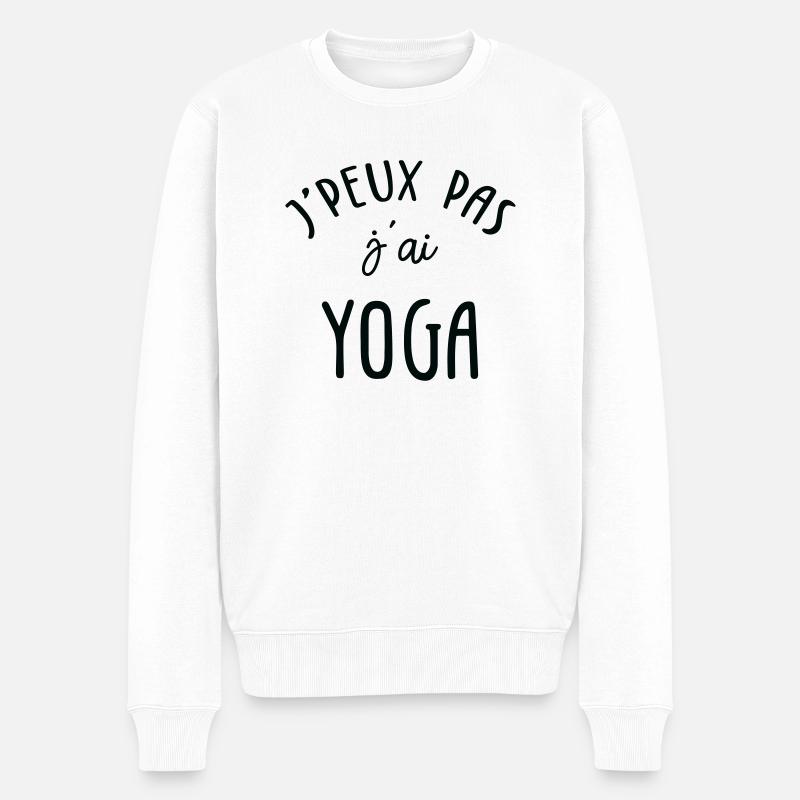 J'peux pas J'ai Yoga - Pull Premium bio Homme - blanc