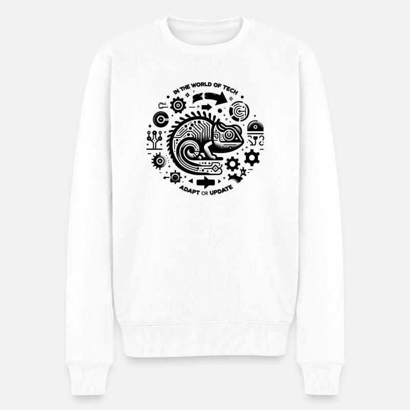 In der Welt der Technik anpassen oder aktualisieren - Männer Premium Bio Pullover - Weiß