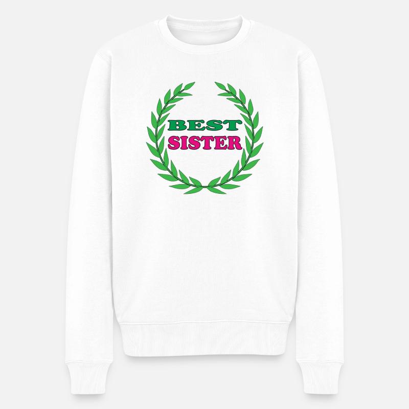 BESTE SCHWESTER - Männer Premium Bio Pullover - Weiß