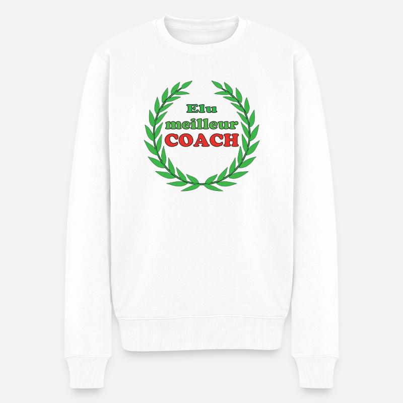 Elu Meilleur COACH - Pull Premium bio Homme - blanc